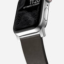 Nomad Modern Active Strap Pro for All Apple Watch Series ( 44mm / 42 mm) - Brown Strap + Silver Hardware - Oribags.com