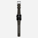 Nomad Modern Active Strap Pro for All Apple Watch Series ( 44mm / 42 mm) - Brown Strap + Silver Hardware - Oribags.com