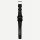 Nomad Rugged Strap for All Apple Watch Series ( 44mm / 42 mm) - Black Strap + Silver Hardware - Oribags.com