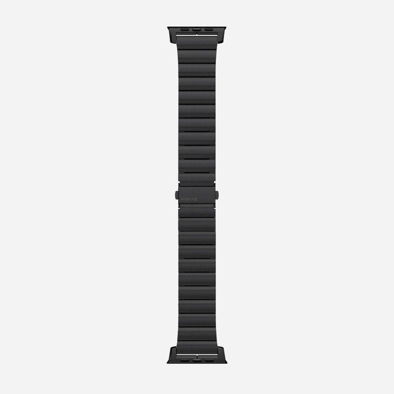 Nomad Steel Strap for All Apple Watch Series ( 44mm / 42 mm) - Black Strap + Black Hardware - Oribags.com