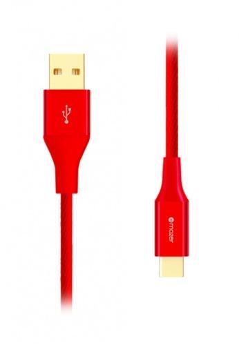 (Promo) Mazer ALU.DURA.TEK USB-A to USB-C Cable 3.1A 20CM - Red - Oribags.com