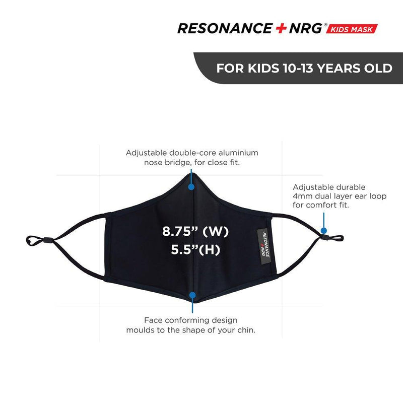 Resonance +NRG Washable 3-Ply Mask 2 Sizes - Grey - Oribags.com