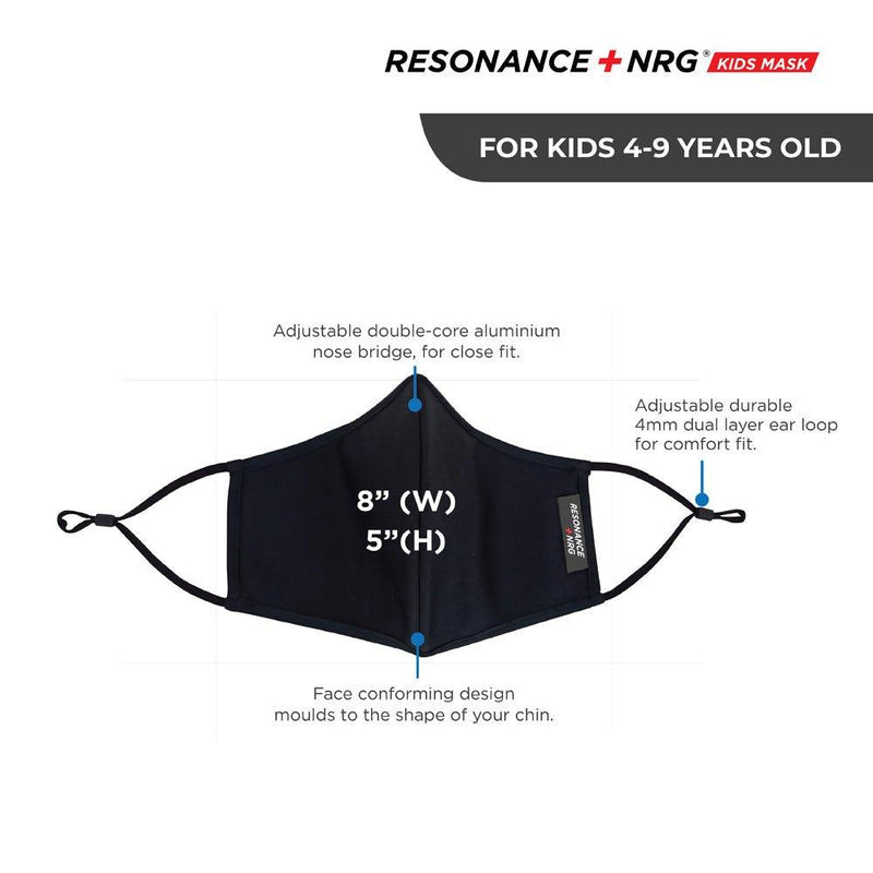 Resonance +NRG Washable 3-Ply Mask 2 Sizes - Grey - Oribags.com