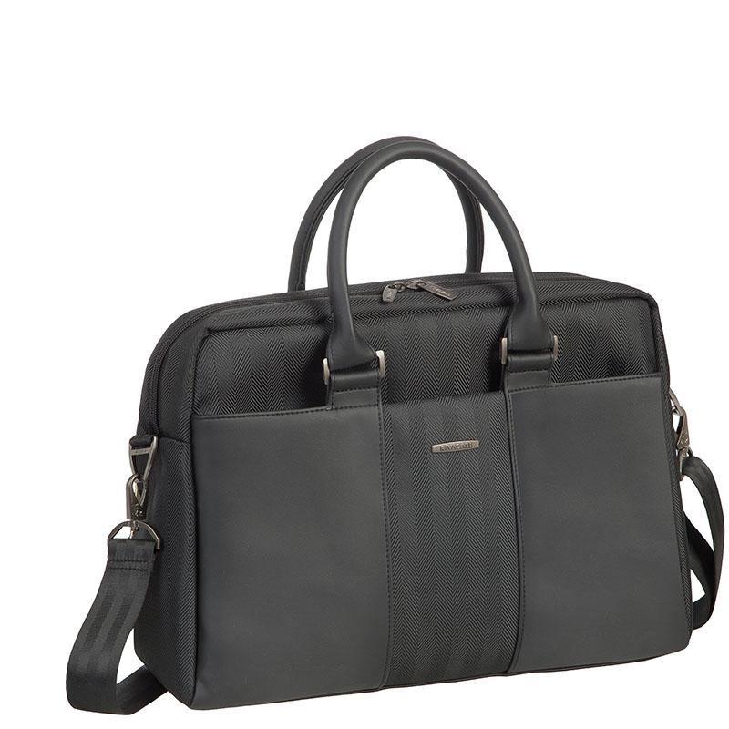 Rivacase Narita Laptop Business Attache Briefcase 15.6" - Black - Oribags.com