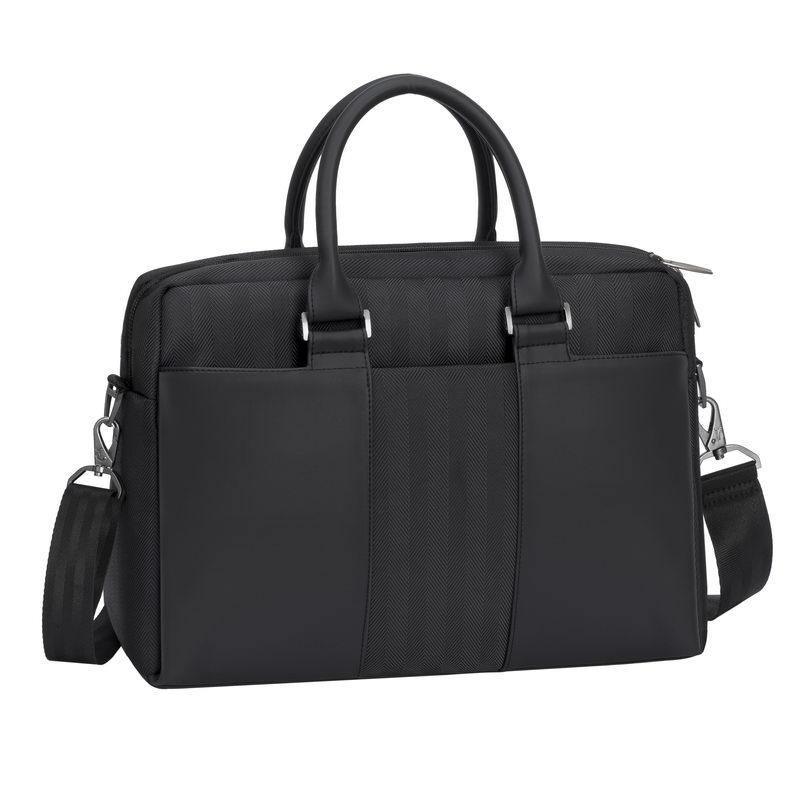 Rivacase Narita Laptop Business Attache Briefcase 15.6" - Black - Oribags.com