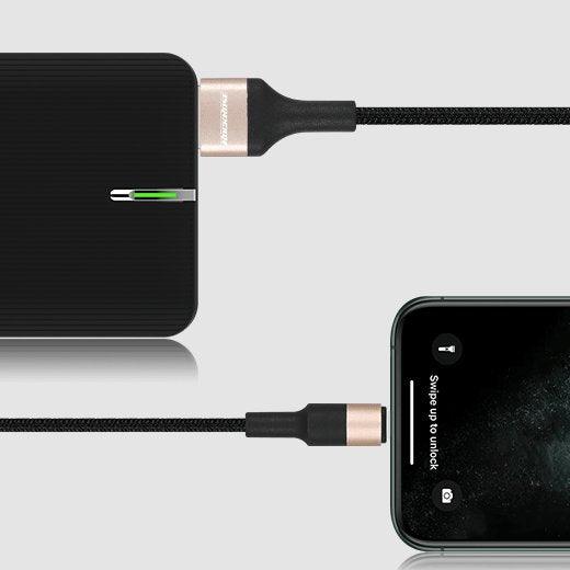 Rockrose Acacia AC 1m USB-C Cable Black+Gold - Oribags.com