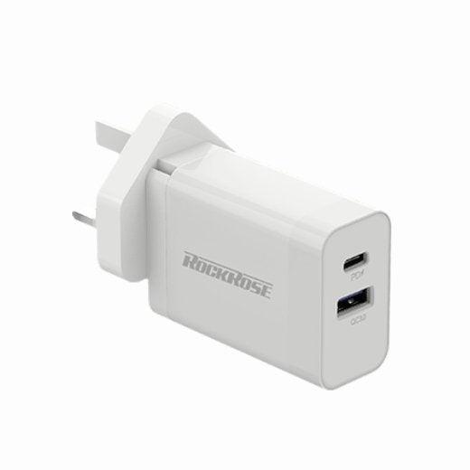 Rockrose Casa PD PQ Pro PD+QC 3.0 Travel Charger White - Oribags.com