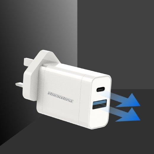 Rockrose Casa PD PQ Pro PD+QC 3.0 Travel Charger White - Oribags.com