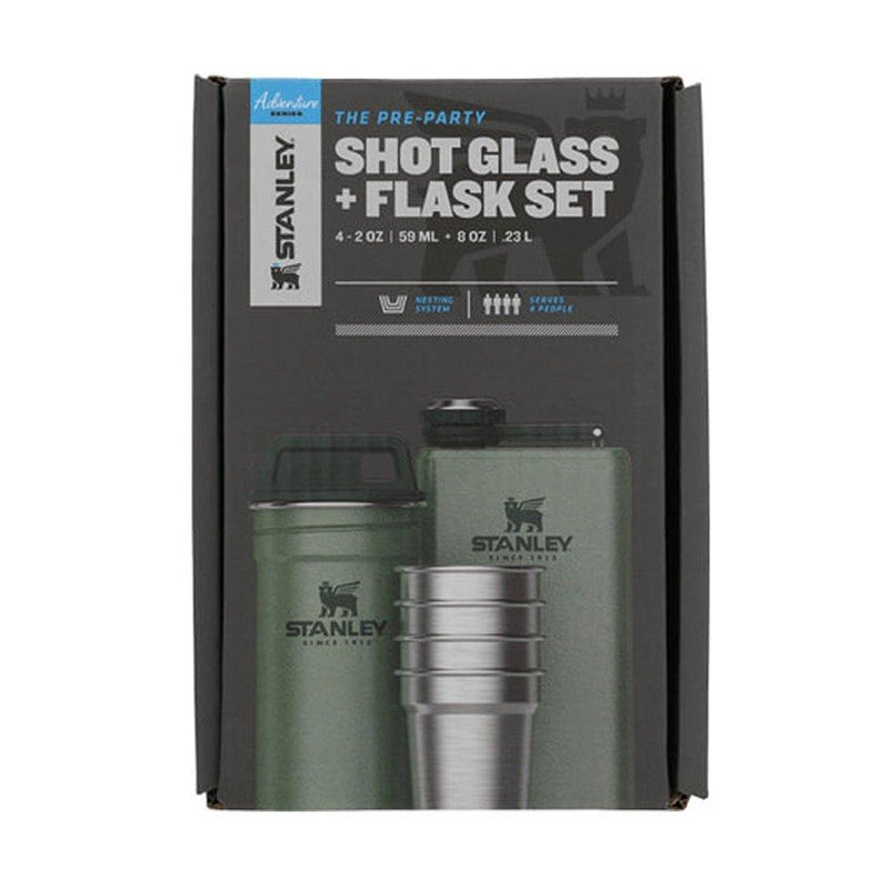 Stanley Adventure Shot Glass set + Flask - Hammertone Green - Oribags.com