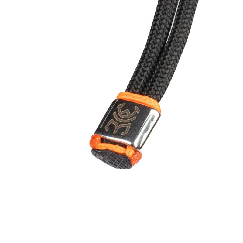 The Meniacc Classic Bead Pulley Bracelet -Black with Orange Stitch - Oribags.com