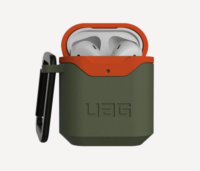 UAG Apple Airpods Hard Case V2 - Olive/Orange - Oribags.com