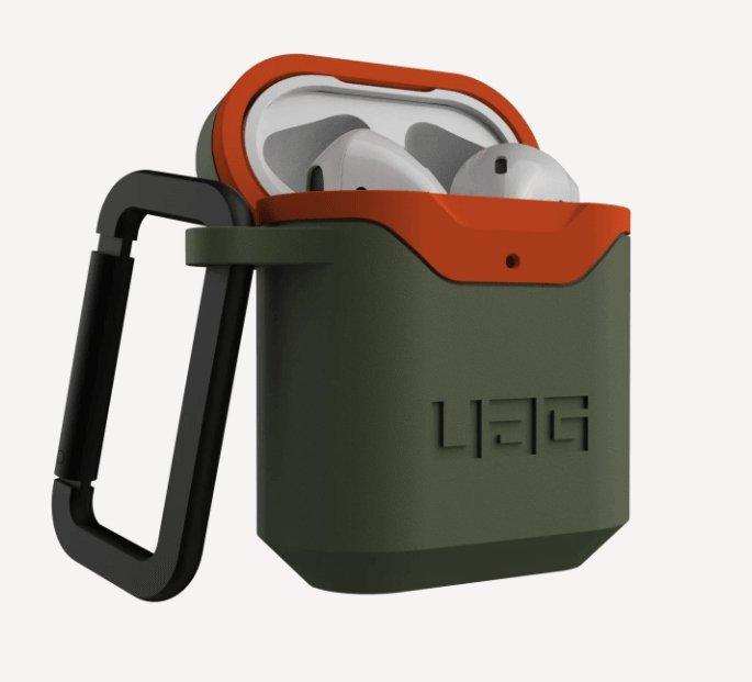 UAG Apple Airpods Hard Case V2 - Olive/Orange - Oribags.com