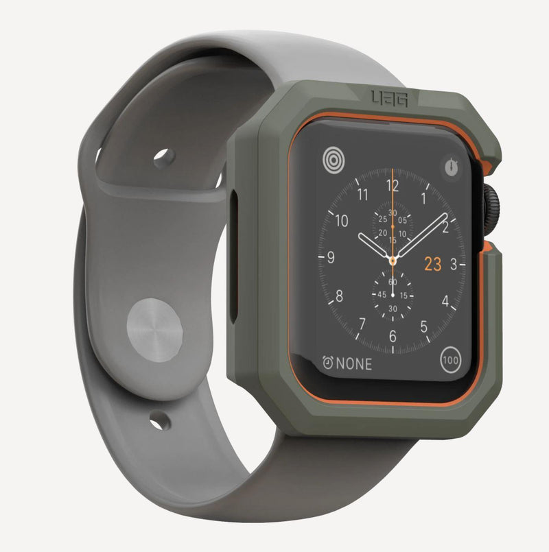 UAG Apple Watch Case 44mm Civilian - Olive/ Orange - Oribags.com