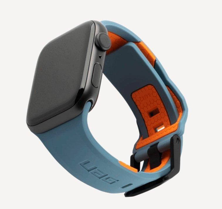 UAG Civilian Silicone Strap for Apple Watch 44/42 - Slate/Orange - Oribags.com