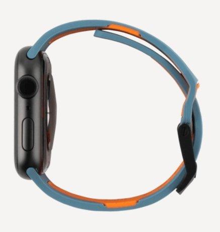 UAG Civilian Silicone Strap for Apple Watch 44/42 - Slate/Orange - Oribags.com