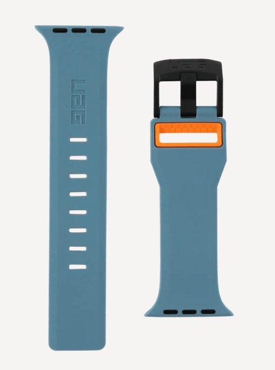 UAG Civilian Silicone Strap for Apple Watch 44/42 - Slate/Orange - Oribags.com