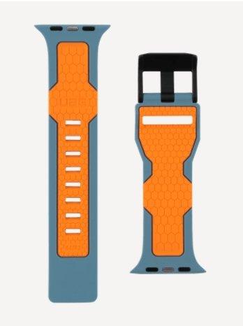 UAG Civilian Silicone Strap for Apple Watch 44/42 - Slate/Orange - Oribags.com