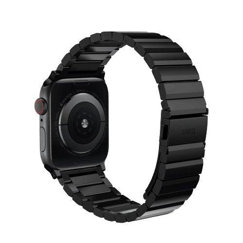 UNIQ Strova Apple Watch Series 4 Steel Link Band 44mm - Midnight Black - Oribags.com