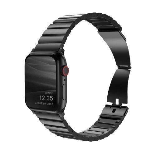 UNIQ Strova Apple Watch Series 4 Steel Link Band 44mm - Midnight Black - Oribags.com